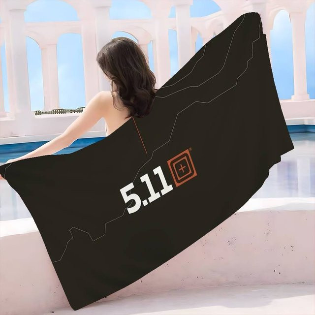 5.11 T-Tactical Mikrofaser Strandtuch mit Grafikprint, Schwarz, B/H: 30 x 30 cm - Bild 1