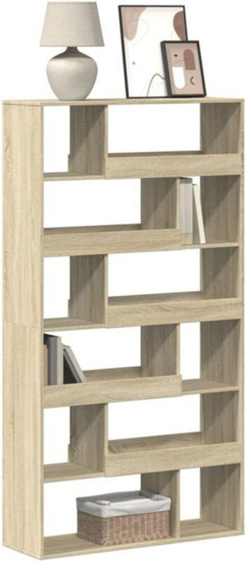 Bücherregal Vidaxl aus Holzwerkstoff in Eiche Natur Braun, B/T/H: 100 x 33 x 187,5 cm - Bild 1
