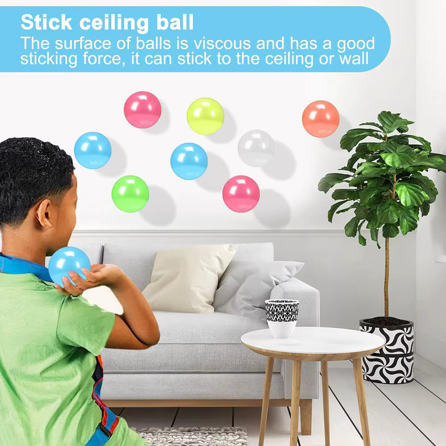 JK-ZMM Leuchtender klebriger Ball, elastischer Squishy-Ball, 5-teiliges Set - Bild 2