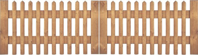 T & J Doppeltor für Senkrechtzaun aus Kiefer und Fichte in Braun, Breite: 300 cm, Höhe: 100 cm - Bild 1
