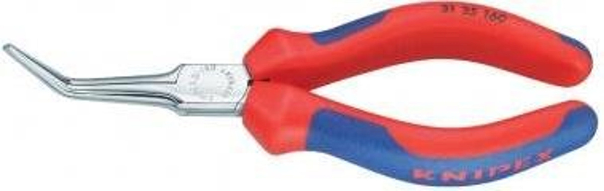 Knipex Nadelzange 45 Grad gebogen aus Chrom-Vanadium-Stahl mit roten Mehrkomponenten-Griff, Länge: 160 mm - Bild 2