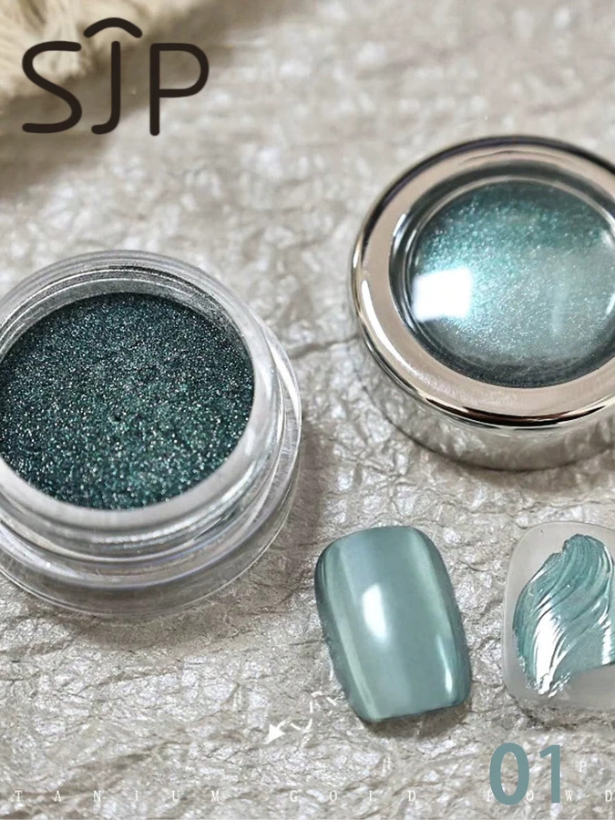 SJP Blue Ocean Star Nagelspiegelpulver-Set, Metallic, 6-teilig - Bild 4