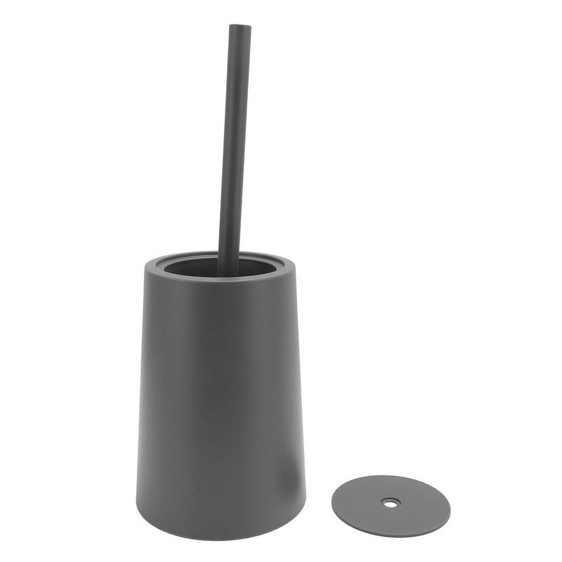 Koogeelife Toilettenbürstenhalter-Set mit Langstiel-Toilettenbürste in Grau, platzsparend und freistehend - Bild 2