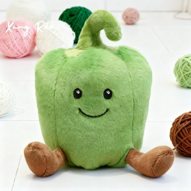 Yiran toy Paprika Plüschtier, Grün Rot Gelb, 15cm, ab 14 Jahren - Bild 1