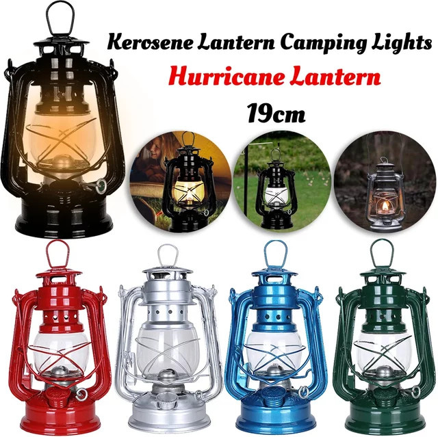 APWIKOGER Vintage Kerosin-Laterne aus Metall in Silber für Outdoor, Camping und Terrasse - Bild 1