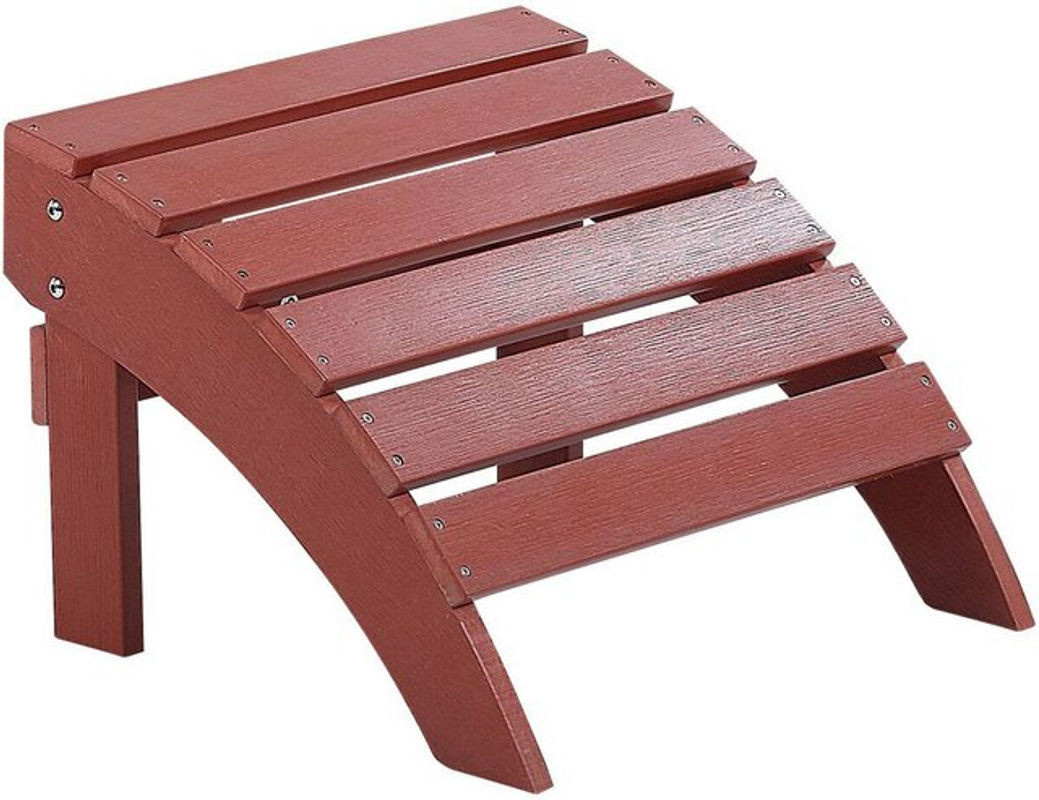 BELIANI Fußhocker im Adirondack-Stil aus Kunstholz in Rot für Garten und Terrasse - Bild 1