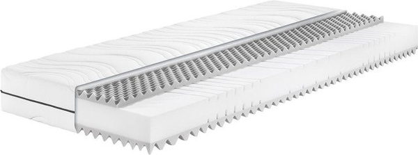 Badenia Trendline BT 260 7-Zonen Kaltschaum-Matratze H3 in Weiß und Grau, B/T/H: 160 x 200 x 22 cm