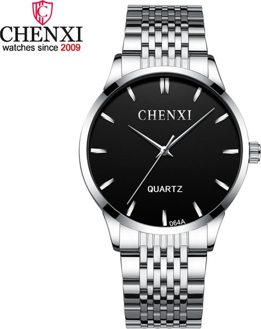 CHENXI Armbanduhr Quarz, Edelstahl, Silber, Herren - Bild 1