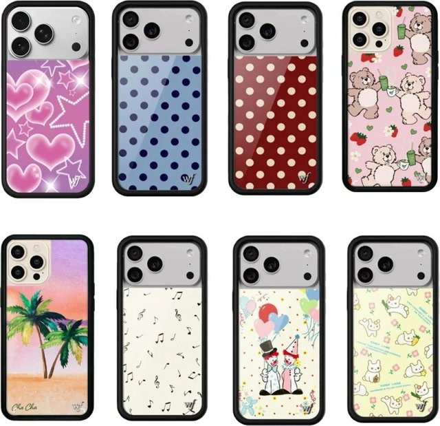 Potdemiel Handyhülle mit Wildflower Erdbeere und Polka Dots Design für iPhone 12 13 14 15 16 17 Pro Max Plus mit niedlichem Bär 3D Wildflower Cover - Bild 1