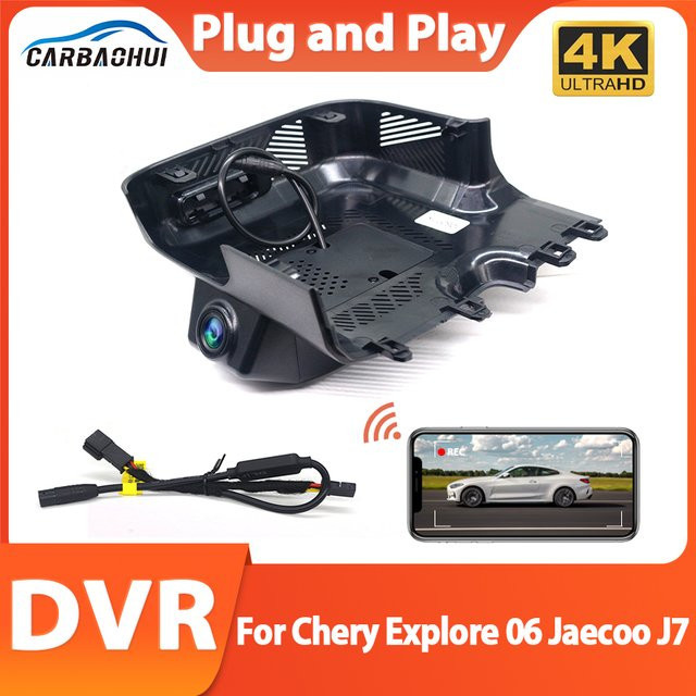 CARBAOHUI 4K Dash Cam Set mit App-Steuerung und Wifi für Chery Explore 06 und Jaecoo J7 (2023-2025), Vorne und Hinten, Schwarz - Bild 1