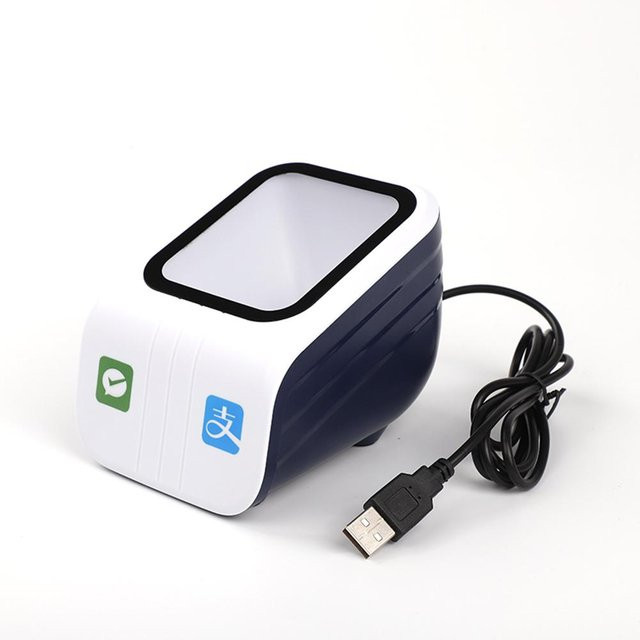 Honor Electronics QR-Desktop-Barcode-Scanner mit AutoSensor und großem Fenster für Mobile Payment, schwarz/gelb - Bild 1