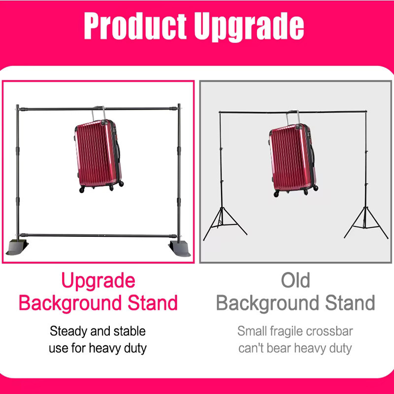 SH Heavy Duty Fotostudio Hintergrundständer Rahmen für Outdoor und Indoor, Farbe: Schwarz, Breite: 2,4 m, Höhe: 3 m - Bild 3