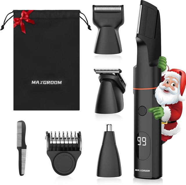 MAXGROOM 4-in-1 Körperhaarschneider-Set für Herren, Schwarz - Bild 1