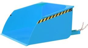 Bauer Staplerschaufel BSI 100 mit Seilzug-Entriegelung in Lichtblau, Stahl lackiert, Volumen: 1 m³, Tragkraft: 1500 kg, B/T/H: 133,0 x 181,0 x 81,0 cm - Bild 1