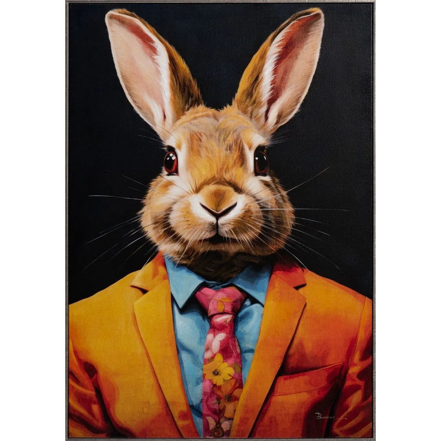 Art Universe Leinwandbild Mr. Bunny Motiv Illustration in Multicolour, Breite: 70 cm, Höhe: 100 cm - Bild 2