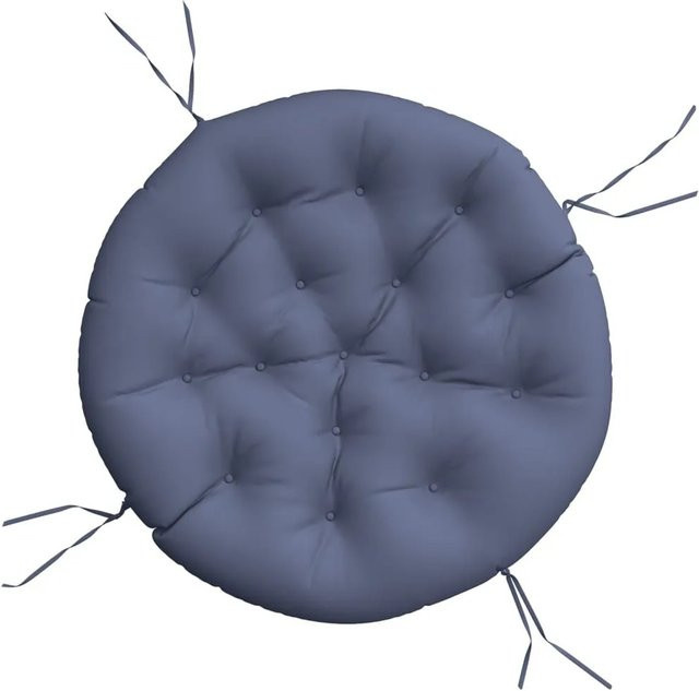 vidaXL Rundes Kissen aus Oxford-Gewebe in Marineblau, Durchmesser: 100 cm, Höhe: 11 cm - Bild 1
