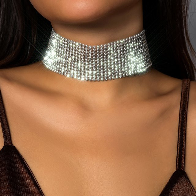 Lacteo Fashion Halskette, Aluminium, Silber, Kristall, Damen - Bild 1