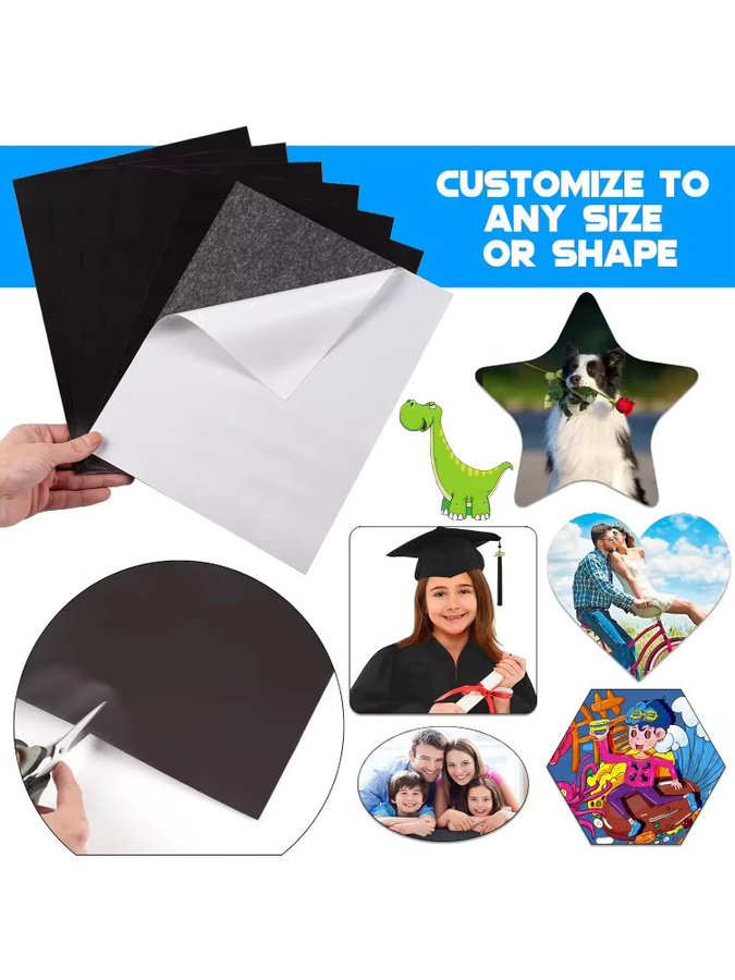 U-POLEMAG Flexible Magnetische Papierbögen A4 mit Klebstoff für DIY-Aufkleber und Bastelprojekte - Bild 7