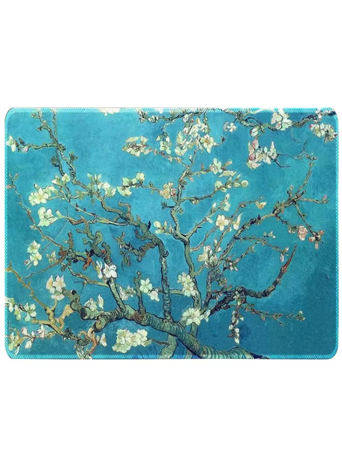 Van Gogh Mandelblüten Mauspad rutschfeste Schreibtischunterlage im Ölgemälde-Stil mit Gummibasis - Bild 6