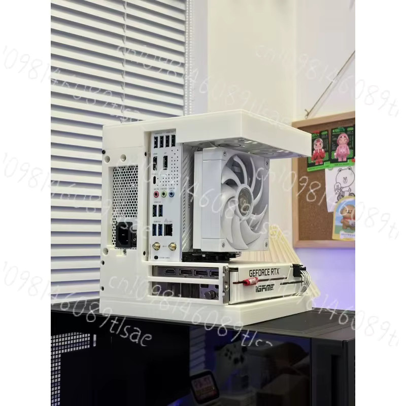 Transparentes 3D-gedrucktes ITX-Gehäuse für Mini-PC als Open Frame Desktop-Chassis in Weiß mit Unterstützung für SFX-Netzteile B/T/H: 17 x 17 x 19 cm - Bild 2