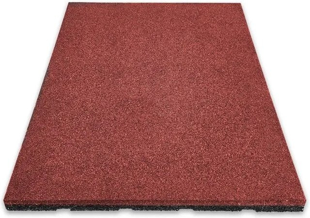 Floordirekt Fallschutzmatte Elastikmatte mit Drainage, Rot, B/T/H: 50 x 50 x 3 cm - Bild 1
