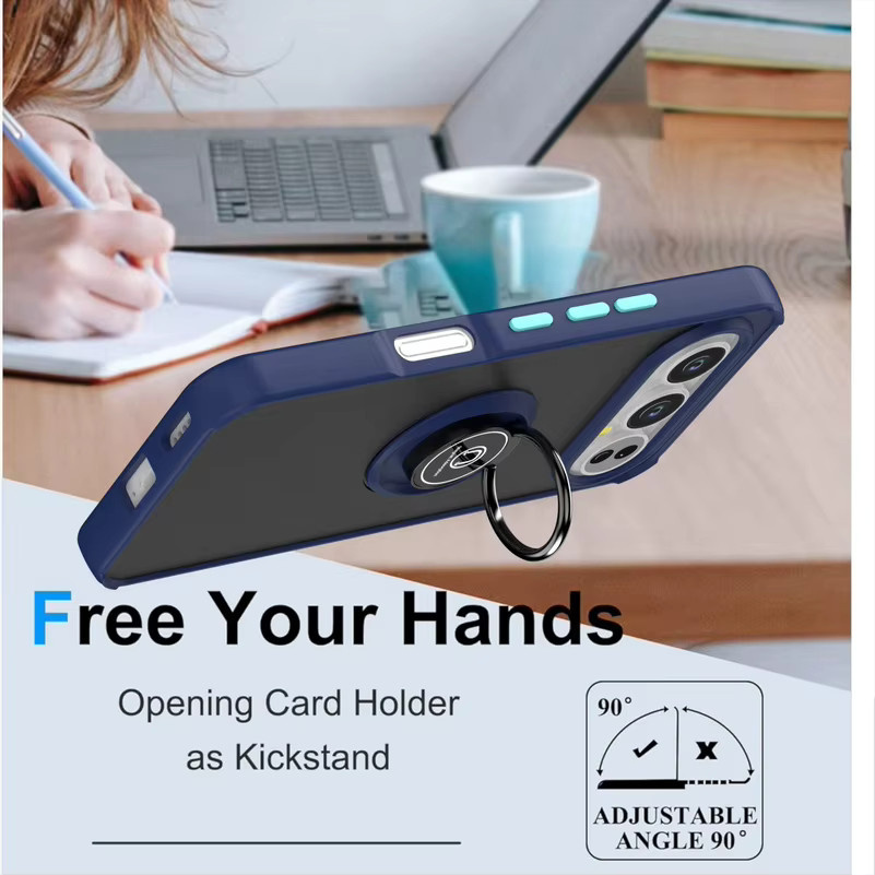 Magnetische OTT-Box Cover Drehbare Halterung für Honor 500 500 Pro 400 300 Magic 8 8 Pro 7 X9d/c/b/a X8 mit Fingerring in Blau - Bild 3
