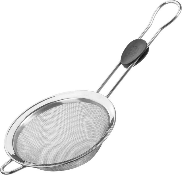Stanley Rogers Sieb aus Edelstahl in Silber und Schwarz mit feinem Netz und Griffen, Durchmesser: 15 cm - Bild 1