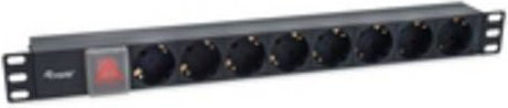 Equip 8-Fach Deutsche Steckdosenleiste 1U Horizontal aus Kunststoff in Schwarz mit 8 AC-Ausgängen - Bild 1