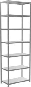 Schulte Grundregal Steckregal MULTIplus330 verzinkt in Silber/Grau mit 7 Fachböden, B/T/H: 300 x 100 x 50 cm - Bild 1