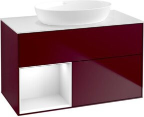 V&B Waschtischunterschrank Finion 100 Wandbeleuchtung in Weiß lackiert B/T/H: 100 x 50,1 x 50,1 cm - Bild 1