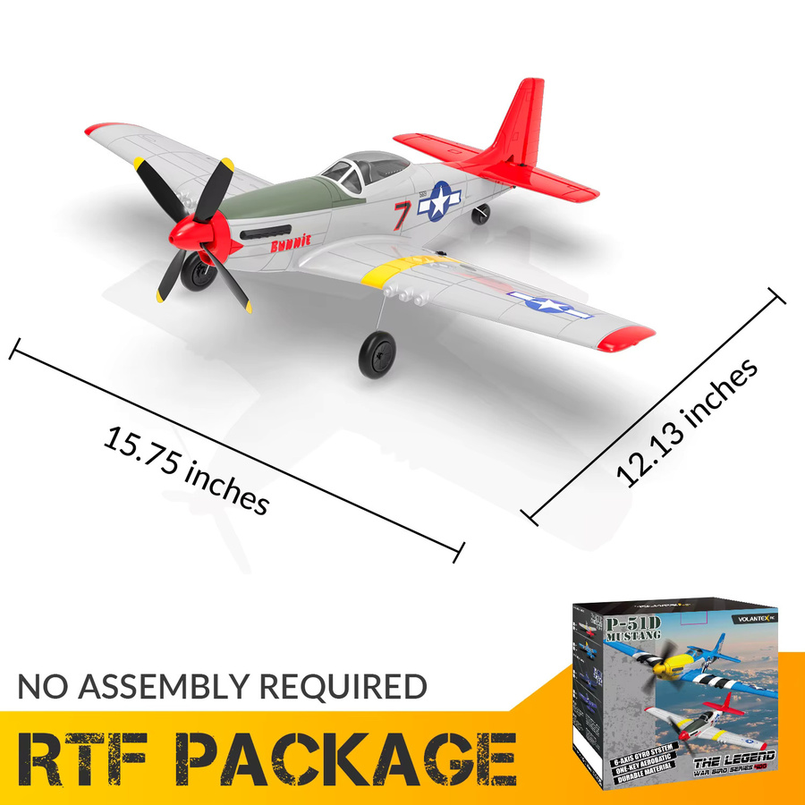 Volantex RC P-51 P51D Mustang, RC Flugzeug, 400mm Spannweite, RTF - Bild 2