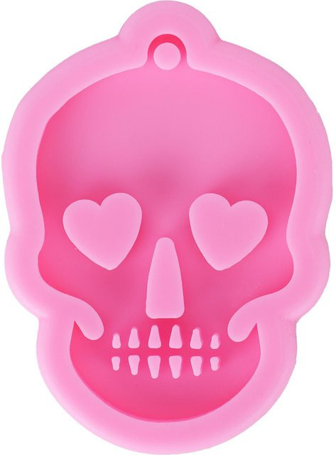 TOMTOP JMS Silikonform Totenkopf in Pink für Schokolade, Fondant und Schlüsselanhänger - Bild 1