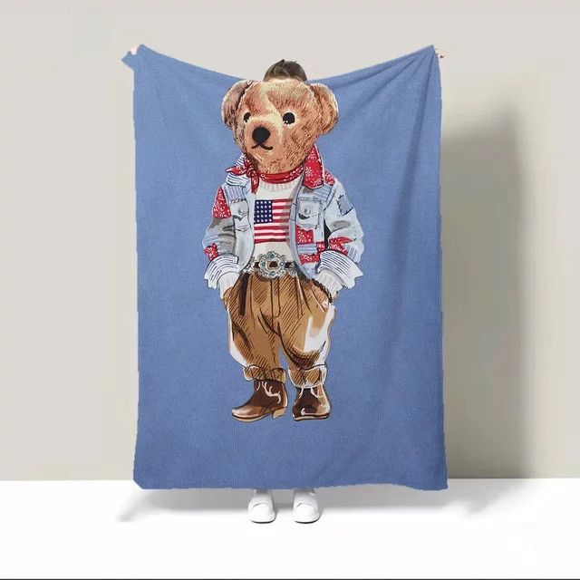 Polo Bears Überwurfdecke als dekorative Sommerdecke und Tagesdecke für Sofa und Garten - Bild 1