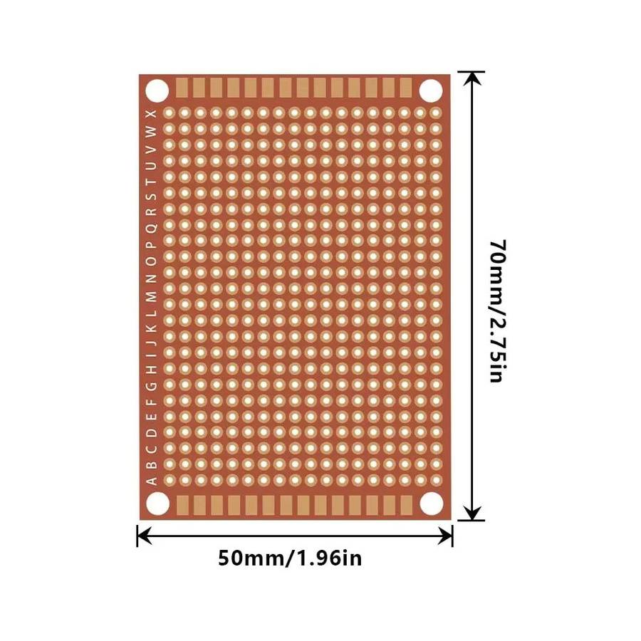 AOKIN Kupfer-Perfboard-Papier einseitige Leiterplatte, universelles Steckbrett, Farbe: Braun, B: 7 cm, T: 5 cm - Bild 2