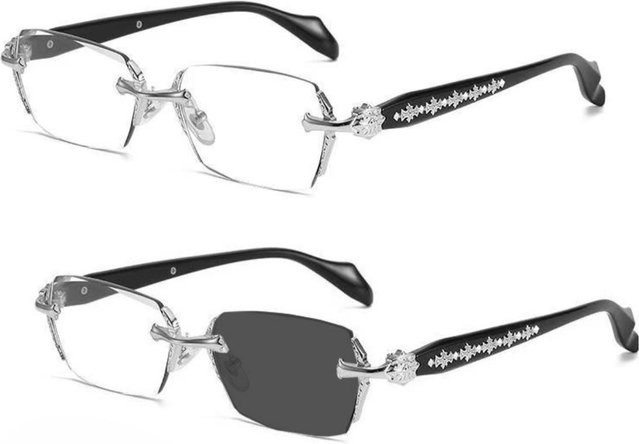 Bai Fen Bai Electronic 3C Korrektionsbrille, randlos, rechteckig, Kunststoff, Unisex, schwarz - Bild 1