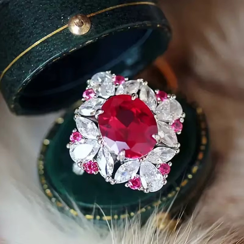 Huitan Ring, roter Zirkonia, Damen - Bild 4