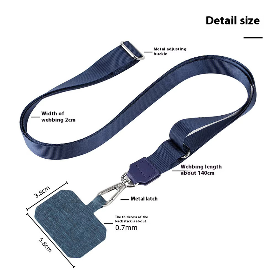 Multifunktionales Telefon Lanyard Crossbody in Weiß, verstellbares Handy-Halsband und Handgelenkseil zum Umhängen - Bild 2