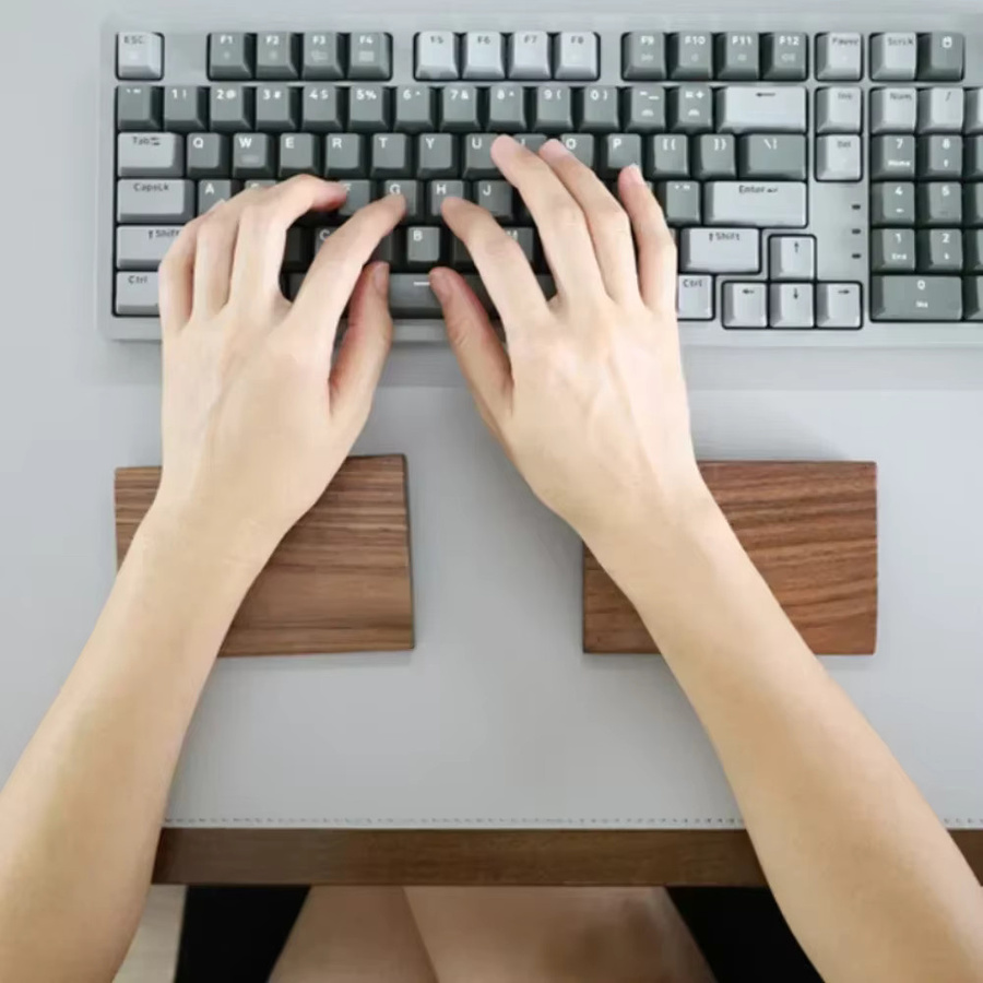 MiFuny Handgelenkauflage aus Walnussholz für mechanische Tastaturen, braun - Bild 2