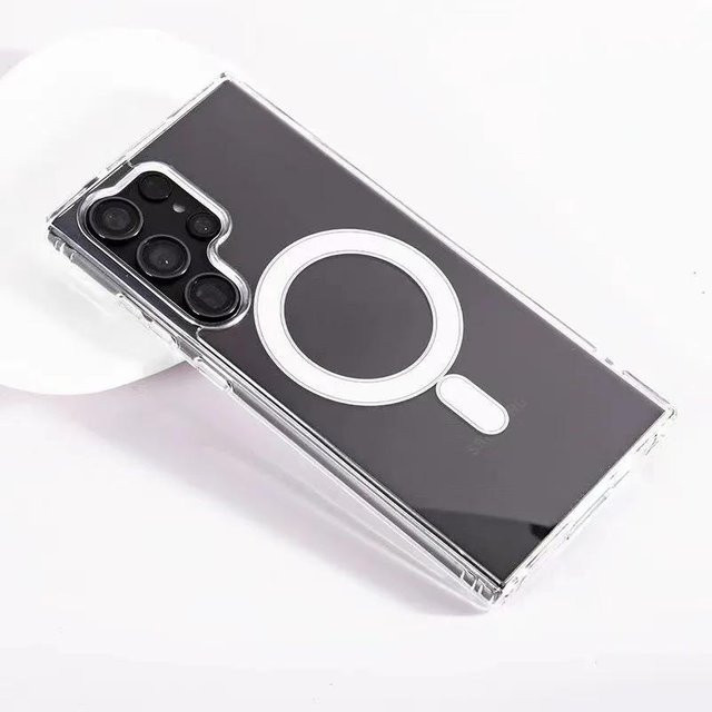 Magnetische Hülle für Samsung Galaxy S24 Ultra S23 FE S22 Plus S21 A15 A35 A55 S23 Plus mit MagSafe Unterstützung, transparent - Bild 1
