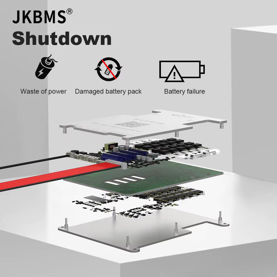Jkbms B1A8S20P Smart BMS mit aktiver Balance für LiFePO4, Li-Ion und LTO Batterien, 200A, RS485 Schnittstelle, kompatibel mit 12V bis 24V (4S bis 8S) - Bild 2