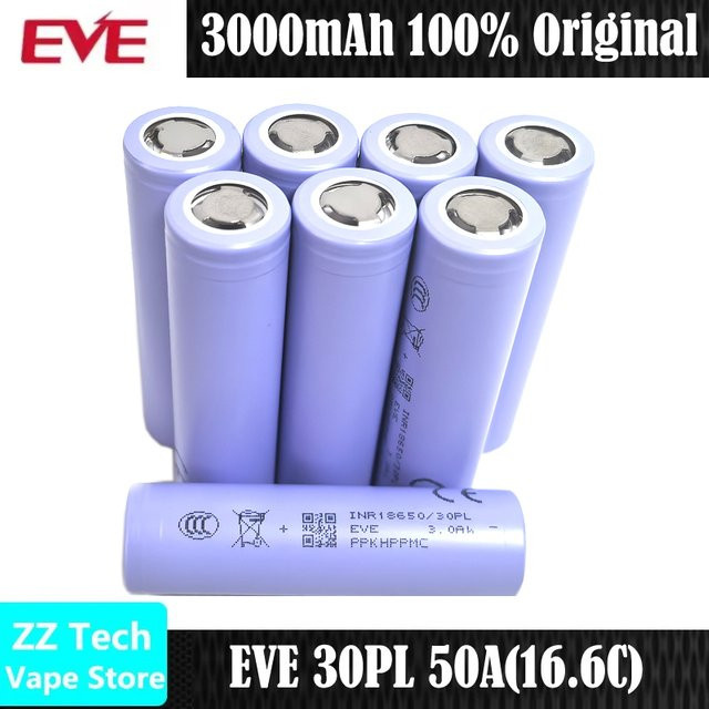 EVE 30PL 18650 Li-Ion Akku Klasse A, 3,65 V, 3000 mAh, lila - Bild 1