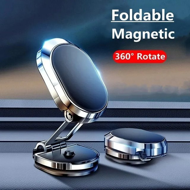 Universelle magnetische Handyhalterung für das Auto Dashboard mit rotierbarer Klappfunktion und Multiangle Einstellung in Silber - Bild 1