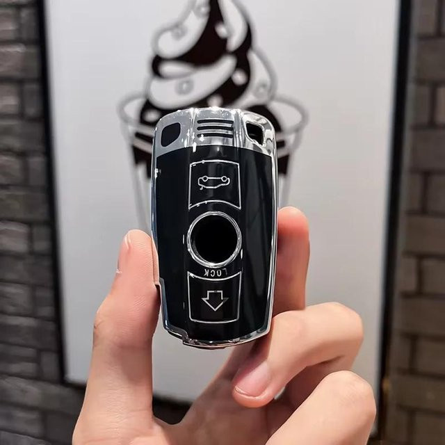 TPU Autoschlüsselgehäuse für BMW Fernbedienung, graues Zubehör für 3er 5er 6er Serie M3 M5 X1 X5 X6 Z4 E70 E87 E90 E91 E92 - Bild 1