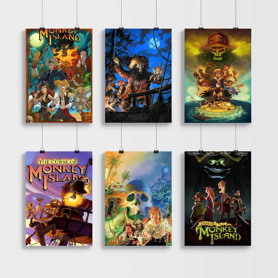 Vintage Poster Tales of Monkey Island Videospiel Wandkunst Multicolor B/H: 15,0 x 15,0 cm - Bild 3