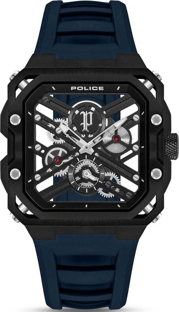 Police Herrenuhr Disruptor, Quarz, Edelstahl, 45 mm, Silikon, 5 ATM - Bild 1