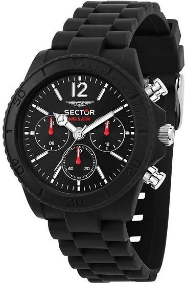 Sector Diver Herrenuhr, Quarz, Kunststoffarmband, Schwarz, 42 mm - Bild 1