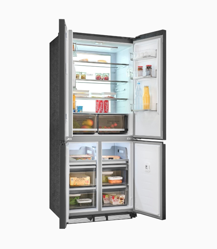 Exquisit EMD470-170-200E Einbau-Multidoor Kühlschrank in Schwarz-Glas mit No-Frost und Zero Degree Zone - Bild 2