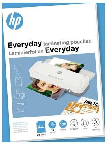 HP Laminierfolie DIN A4 glänzend transparent 100 Stück 75 Micron - Bild 1