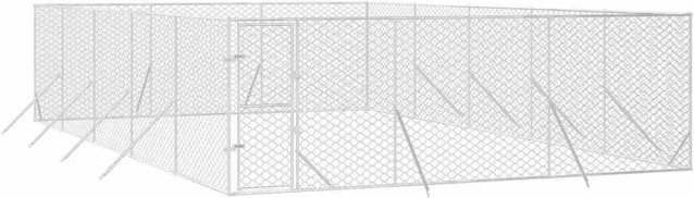 vidaXL Outdoor-Hundezwinger aus verzinktem Stahl in Silber, B/T/H: 10 x 6 x 2 m - Bild 1