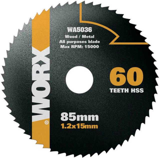 Worx Handkreissägeblatt 60 Zähne WA5036 für Holz, Kunststoff und Metall aus HSS - Bild 1